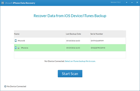 Download & Launch Jihosoft IPhone Data Recovery and Connect Your Device to PC