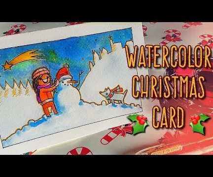 DIY Xmas Card With Watercolors