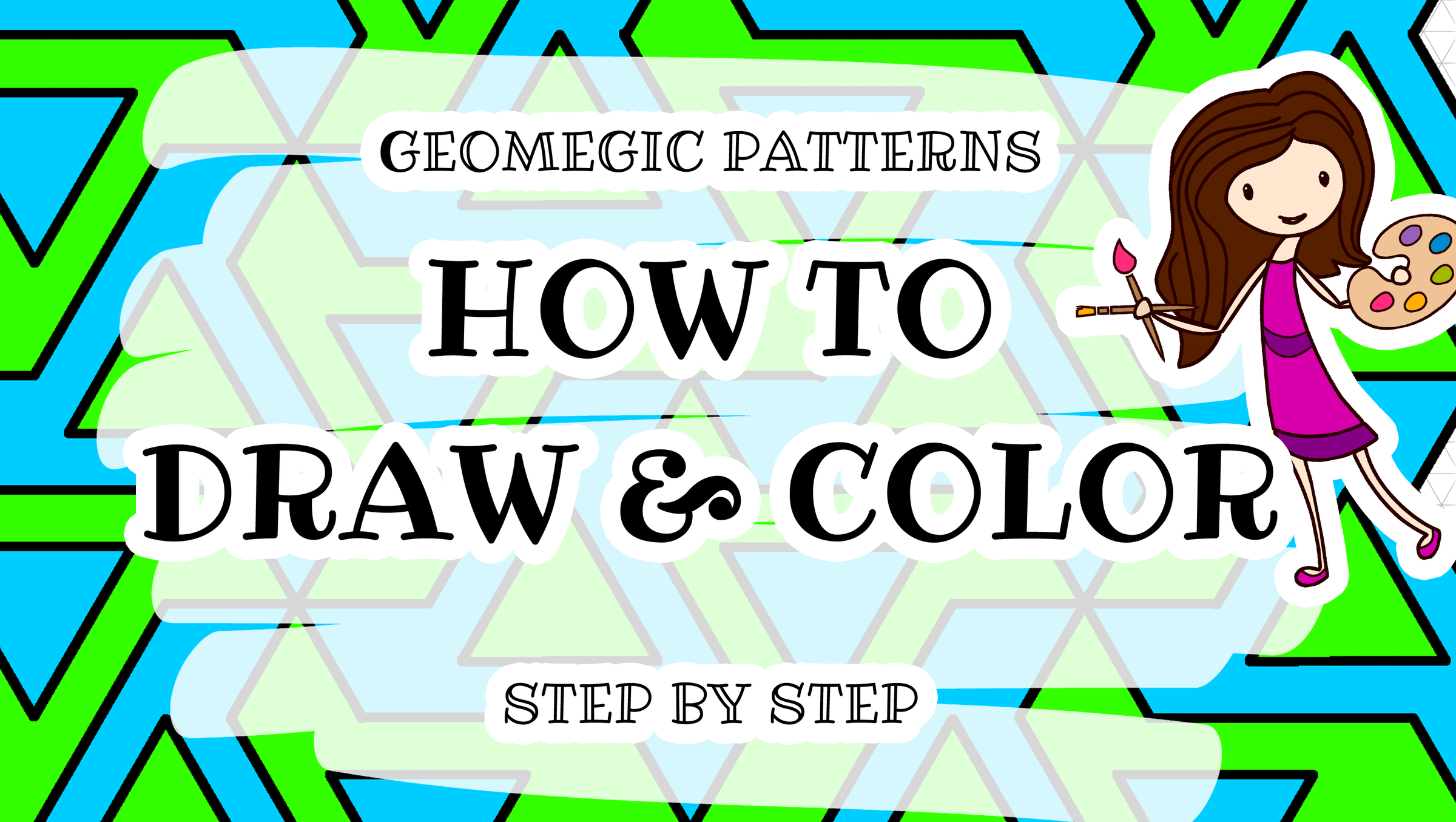 Geomegic Triangled Tessellations Coloring Pattern