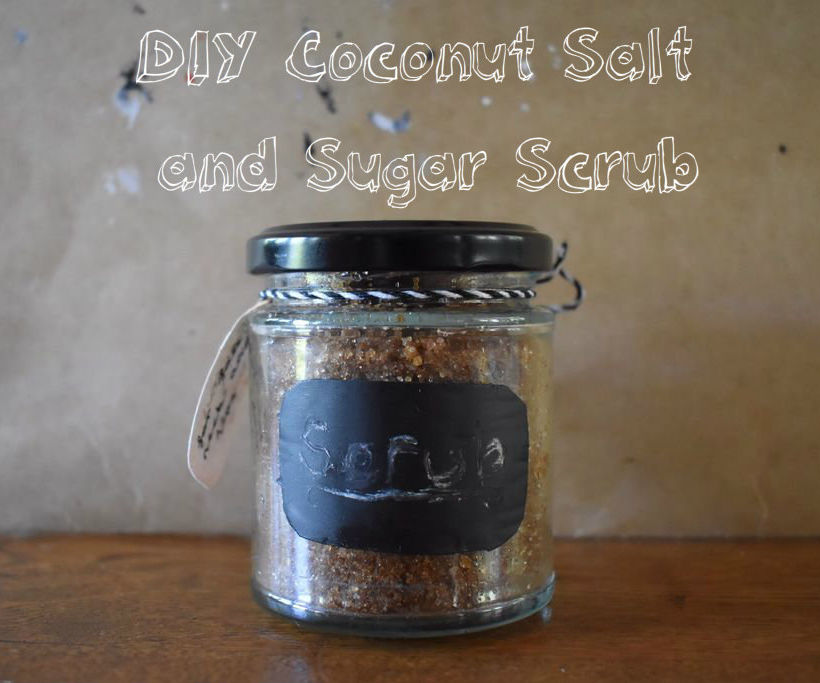 DIY Coconut Salt and Sugar Scrub