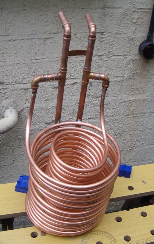 Homebrew Wort Cooler, Twin Coil Immersion Type