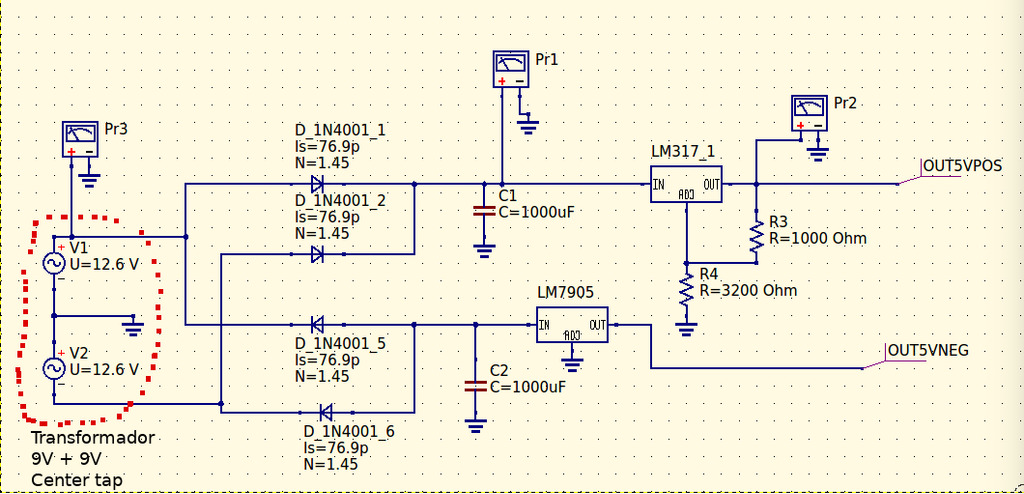 Simple Split Power Supply Circuit Diagram