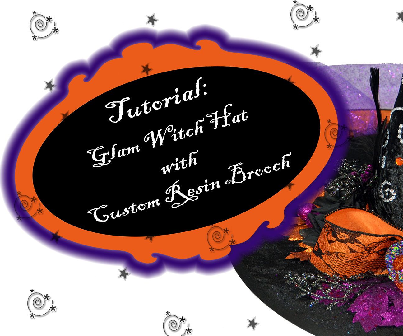 Glam Witch Hat W Custom Resin Brooch