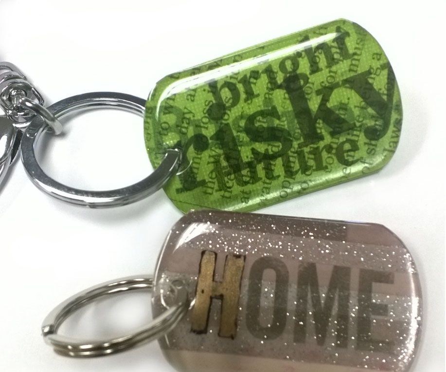 Image Transfer Dog Tag Key Rings