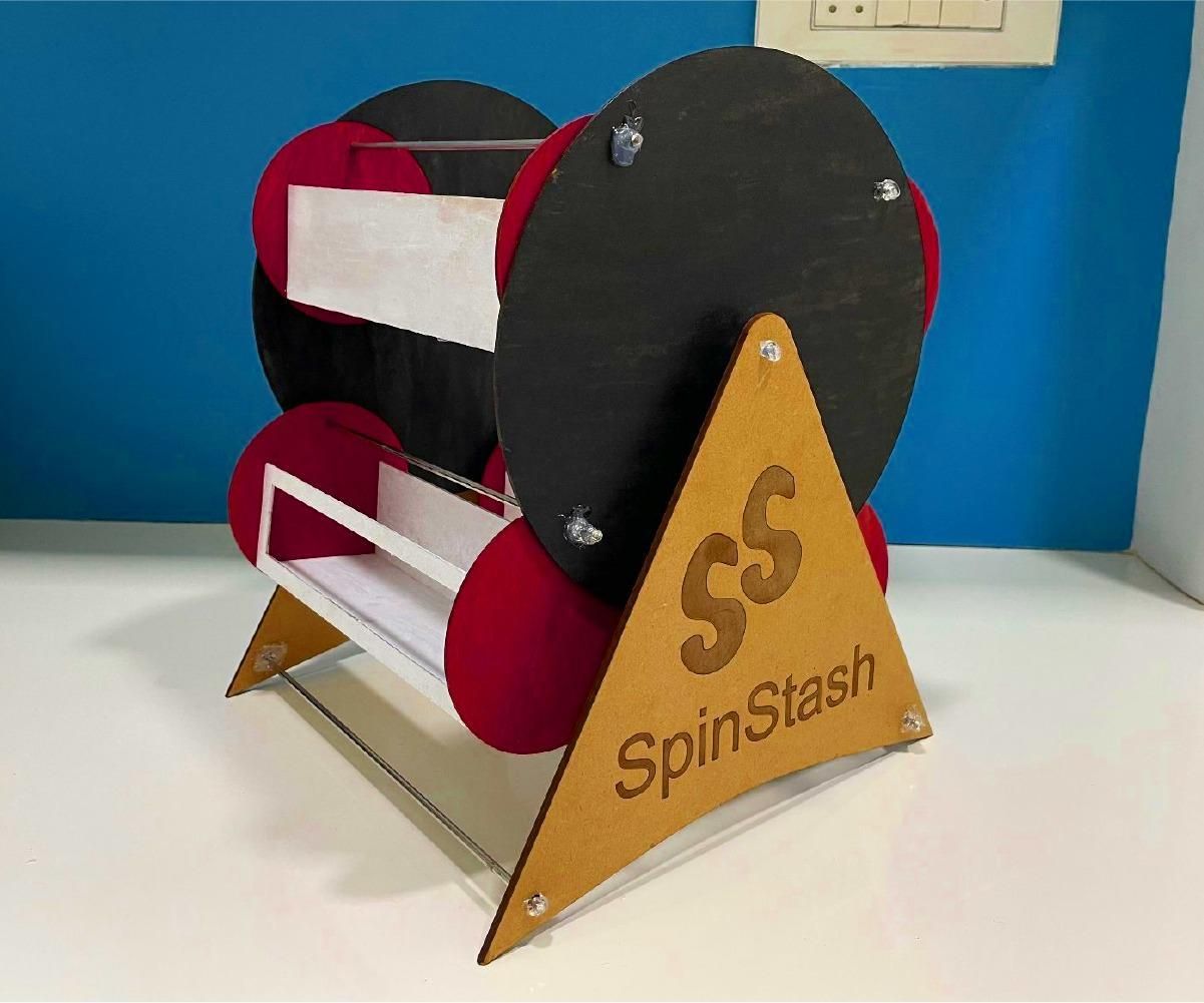 SpinStash - a Multi-Functional Desk Storage Solution