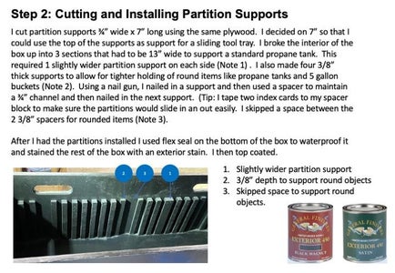 Cutting and Installing Partition Supports