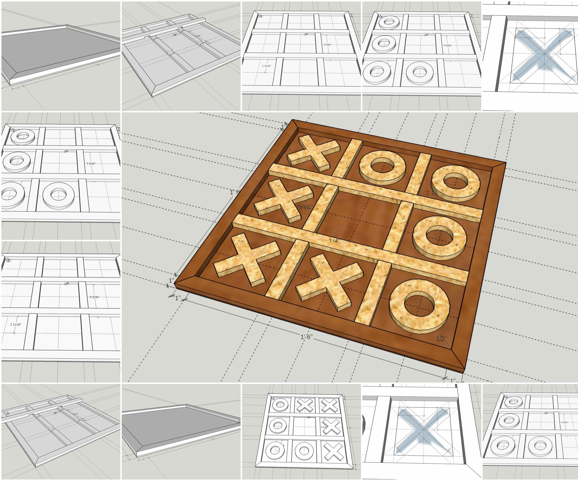Tic Tac Toe in Sketch Up