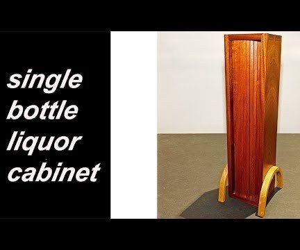 Tambour Door Single Bottle Liquor Cabinet