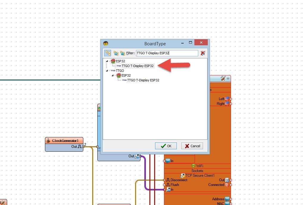 Start Visuino, and Select the TTGO T-Display ESP32 Board Type