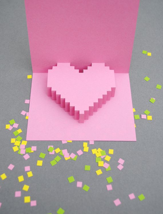 Pixelated popup card