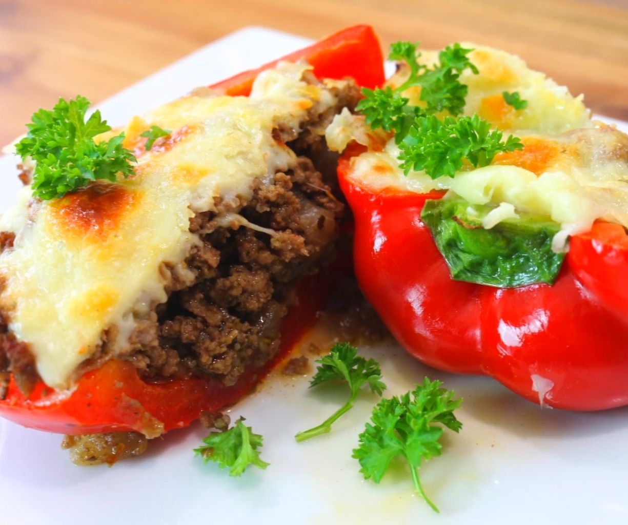 Cheesy Ground Beef Bell Peppers