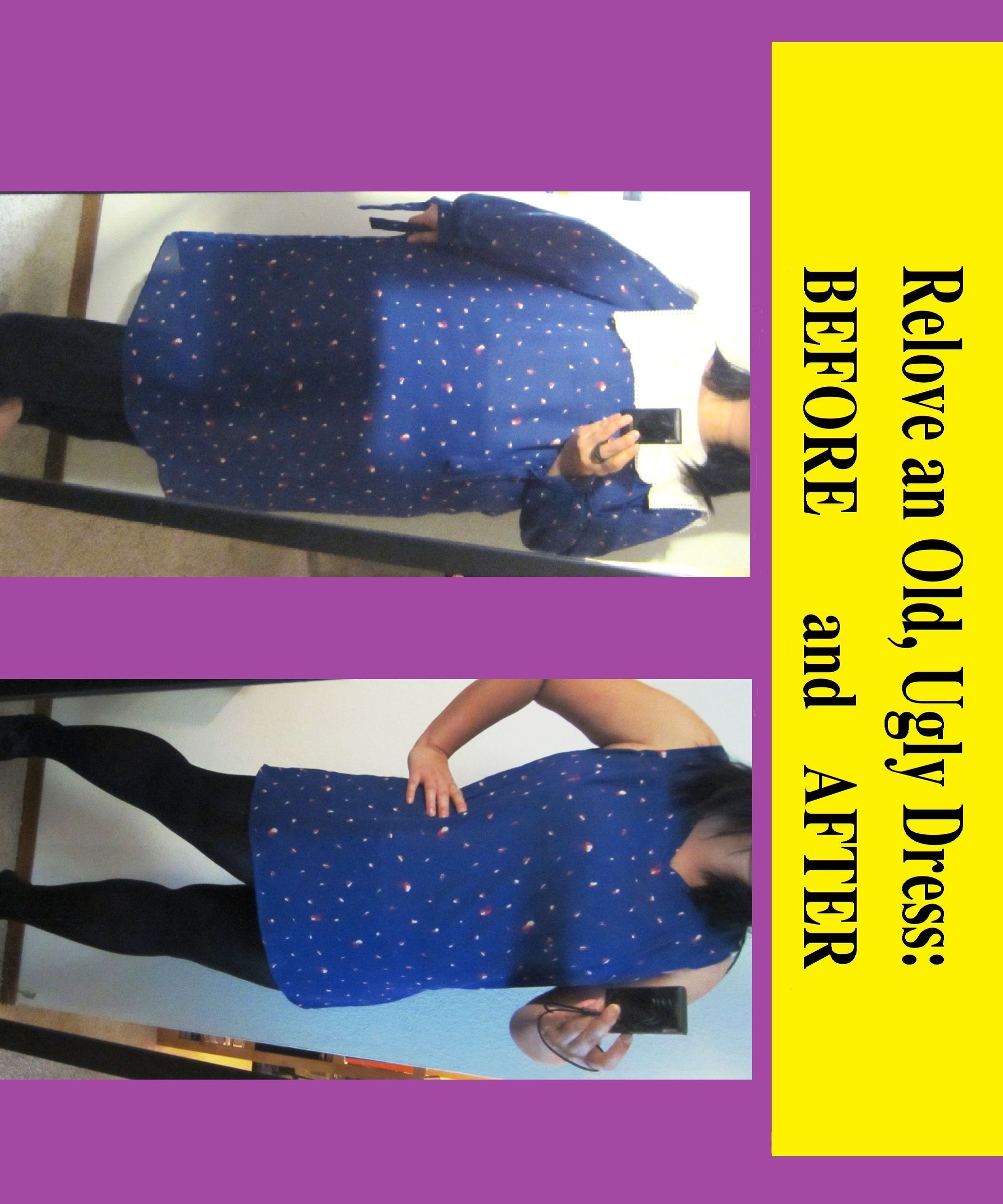 Relove an Old, Ugly Dress Before and After (w/ Bonus Infinity Scarf