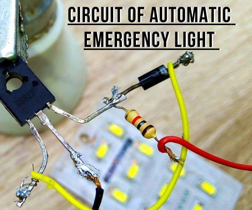 HOW TO MAKE a AUTOMATIC EMERGENCY LIGHT CIRCUIT USING D882 TRANSISTOR ...