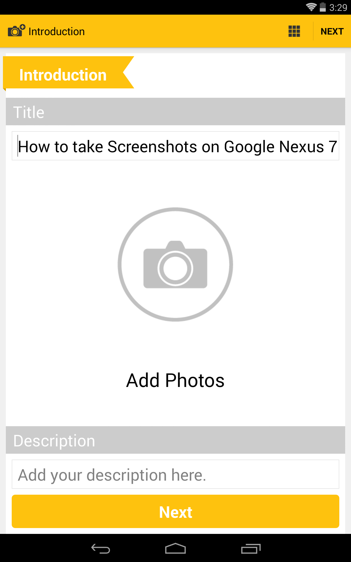 How to take Screenshots on Google Nexus 7