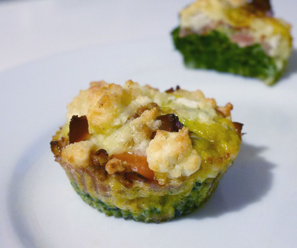 Savory Muffins - Best You Can Do With Spinach, Goat Cheese, Eggs and Bacon