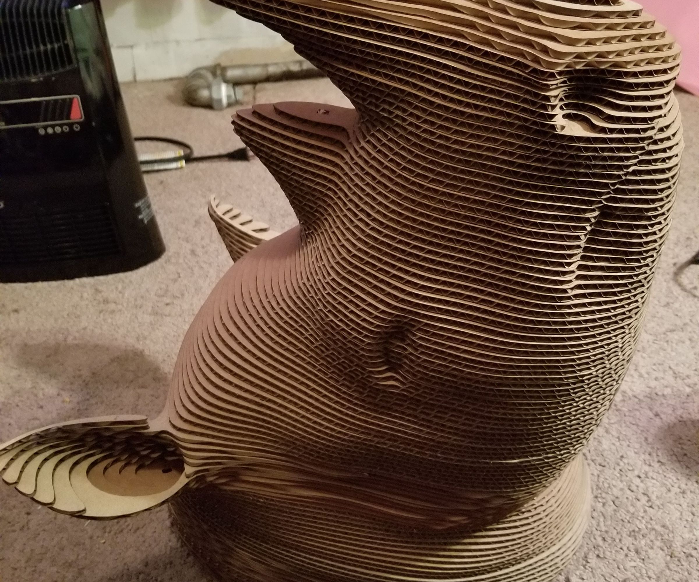 Cardboard Rhino Head