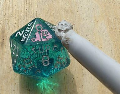 Place Dice on Wood and Attach