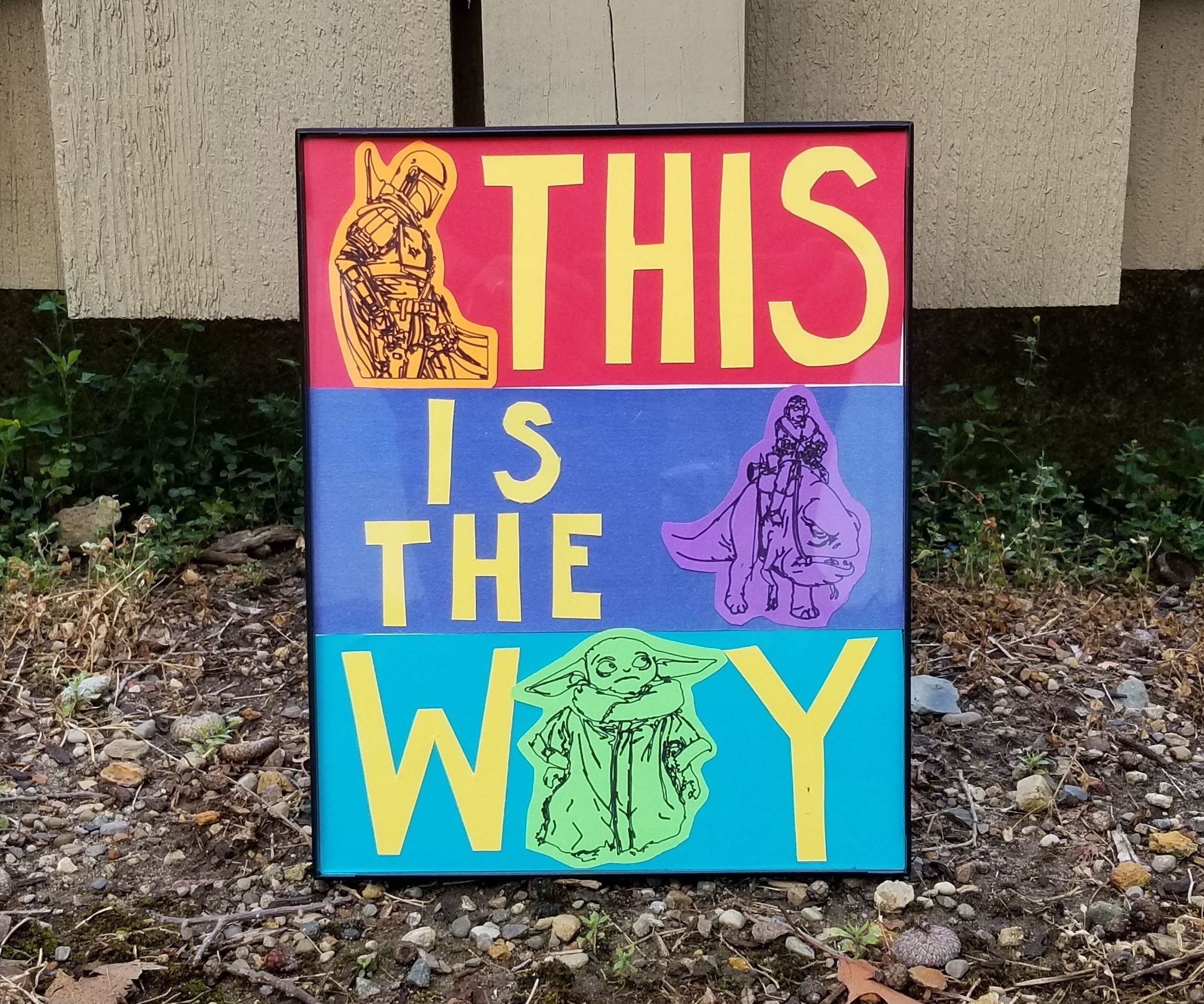 Mandalorian Wall Art (Rainbow Edition)