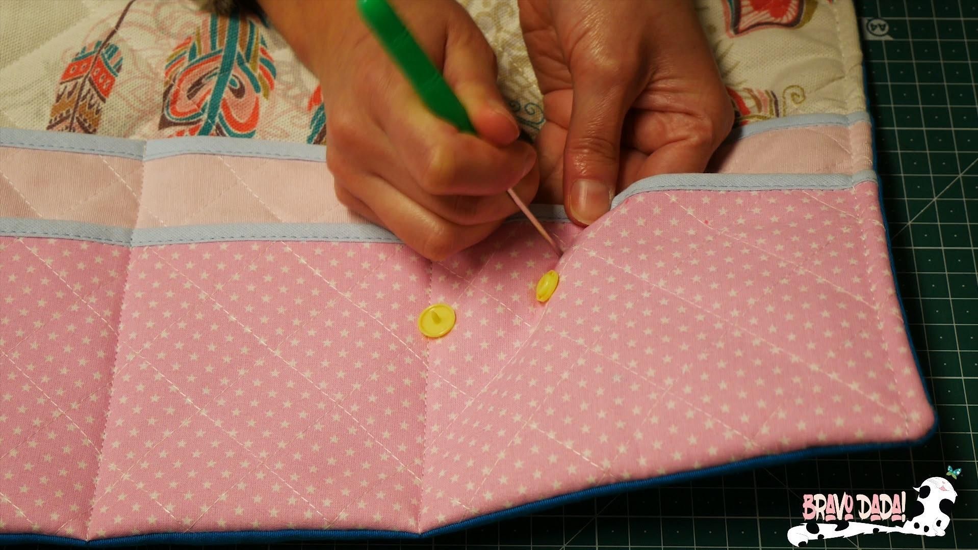 DIY How to Make a Quilted Sewing Machine Mat With Pockets and Thread
