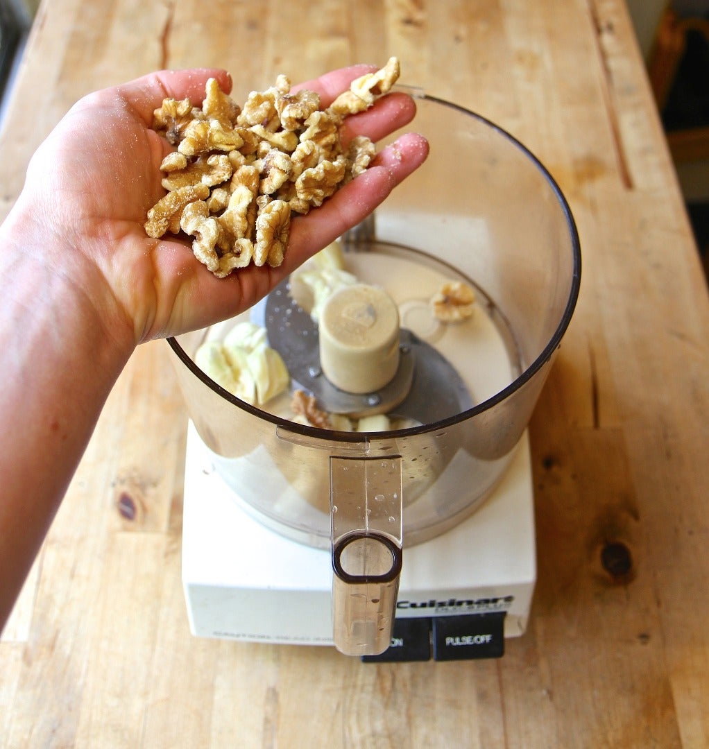 Grind Garlic and Nuts