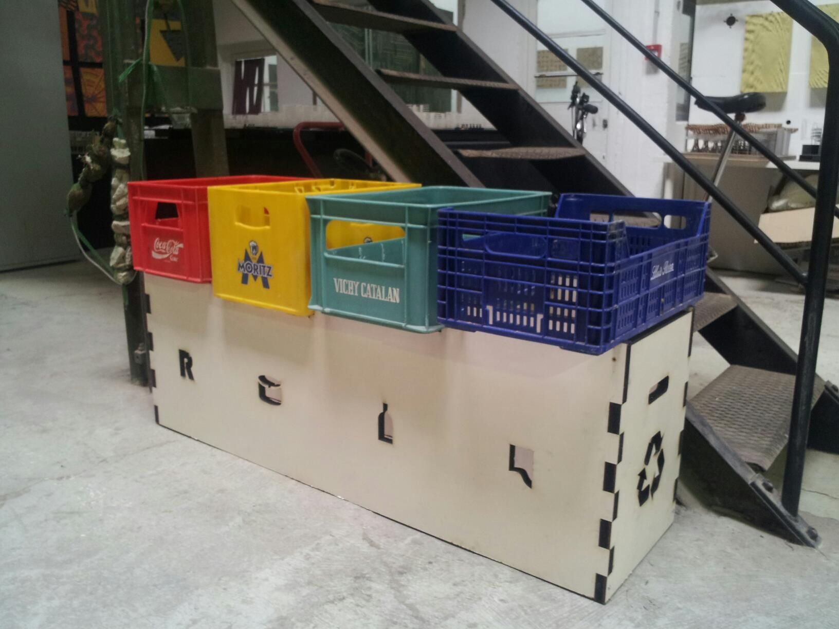 How to Make a Recycling Bin Out of Soda Boxes (and Particle Board)