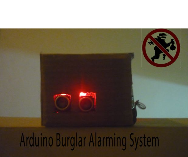 Glowing LED Burglar Alarming System