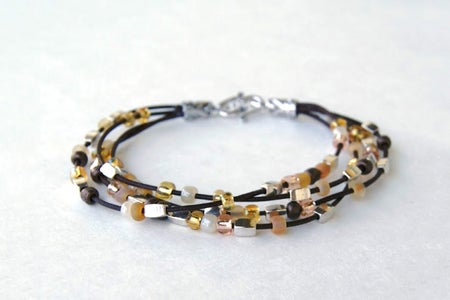 Bracelet Making Patterns-easy Diy Bracelets Out of Leather Cord and Seed Beads