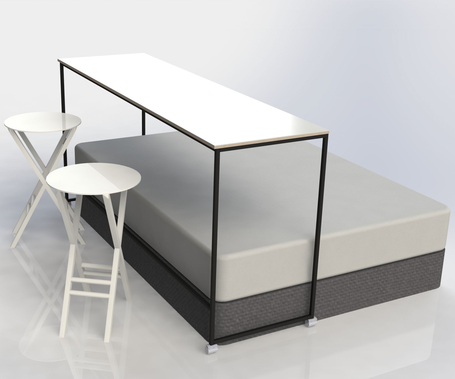 Over-The-Bed Whiteboard Worktable