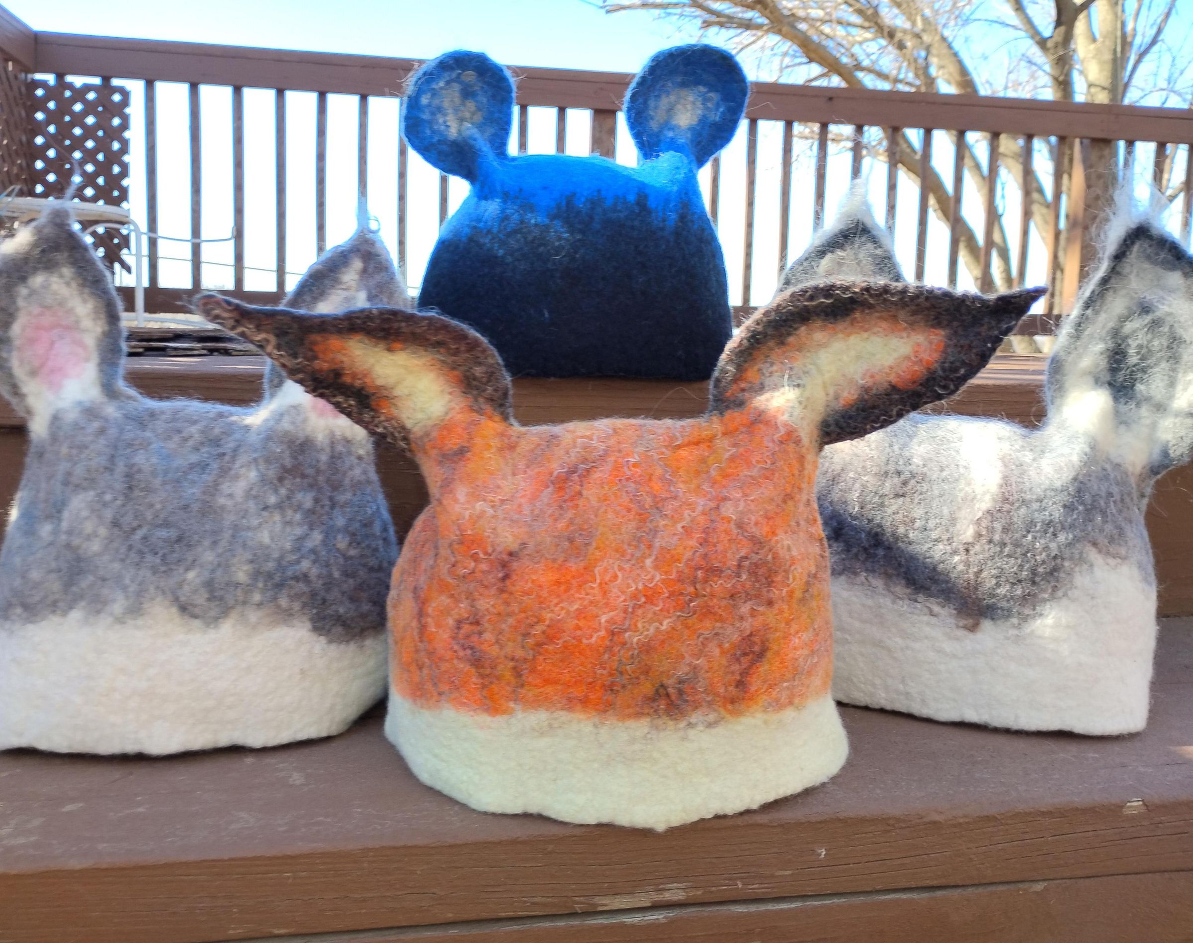 Felting Wool Animal Ear Hats (Using Resist Wet Felting Technique)