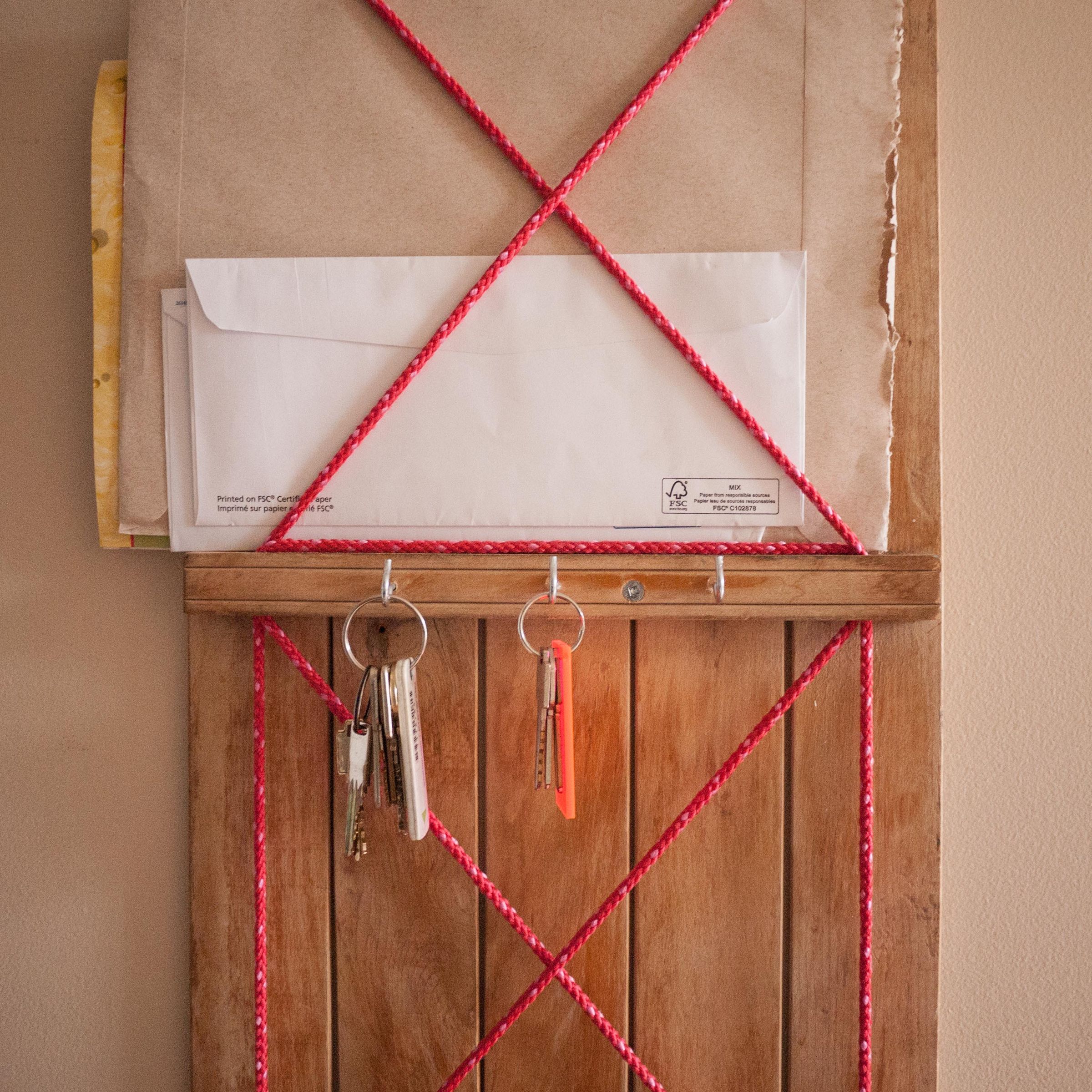Key & Letter Holder made from a Reclaimed Toboggan