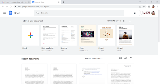 Template Documents on Google Docs