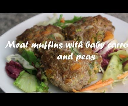 Meat Muffins With Baby Carrots and Peas Recipe