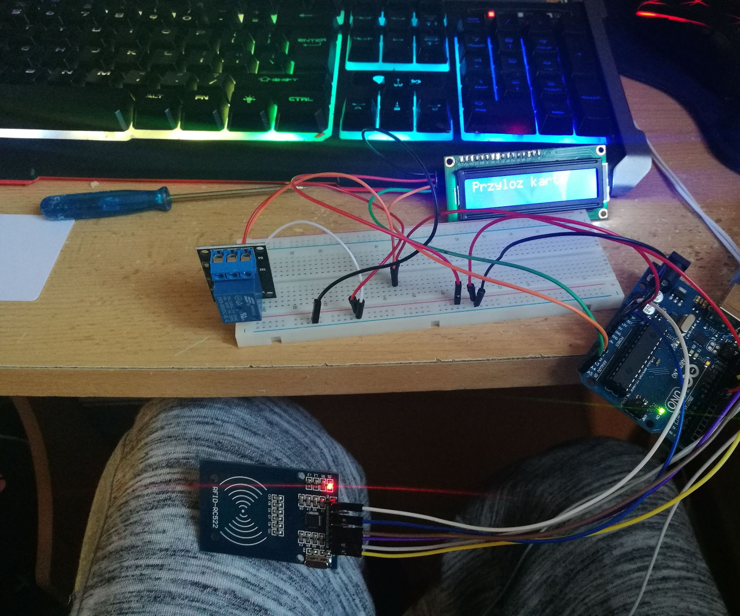 RFID Arduino Uno Relay Switch, With I2C Display