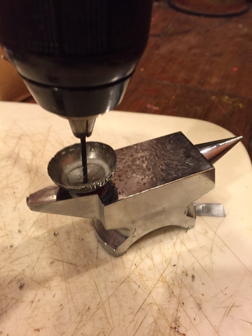 Drill Hole in Bottle Cap