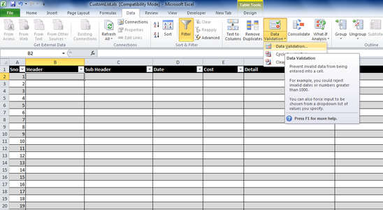 Create Custom Sublist in Excel (sublist Changes As Per Header) : 4 ...