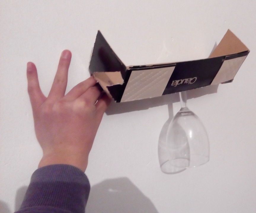 Cardboard Wine Glass Hanging Rack