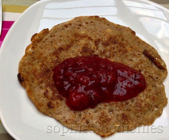 Vegan Wholegrain Oat Spelt Pancakes With Spiced Plum Compote