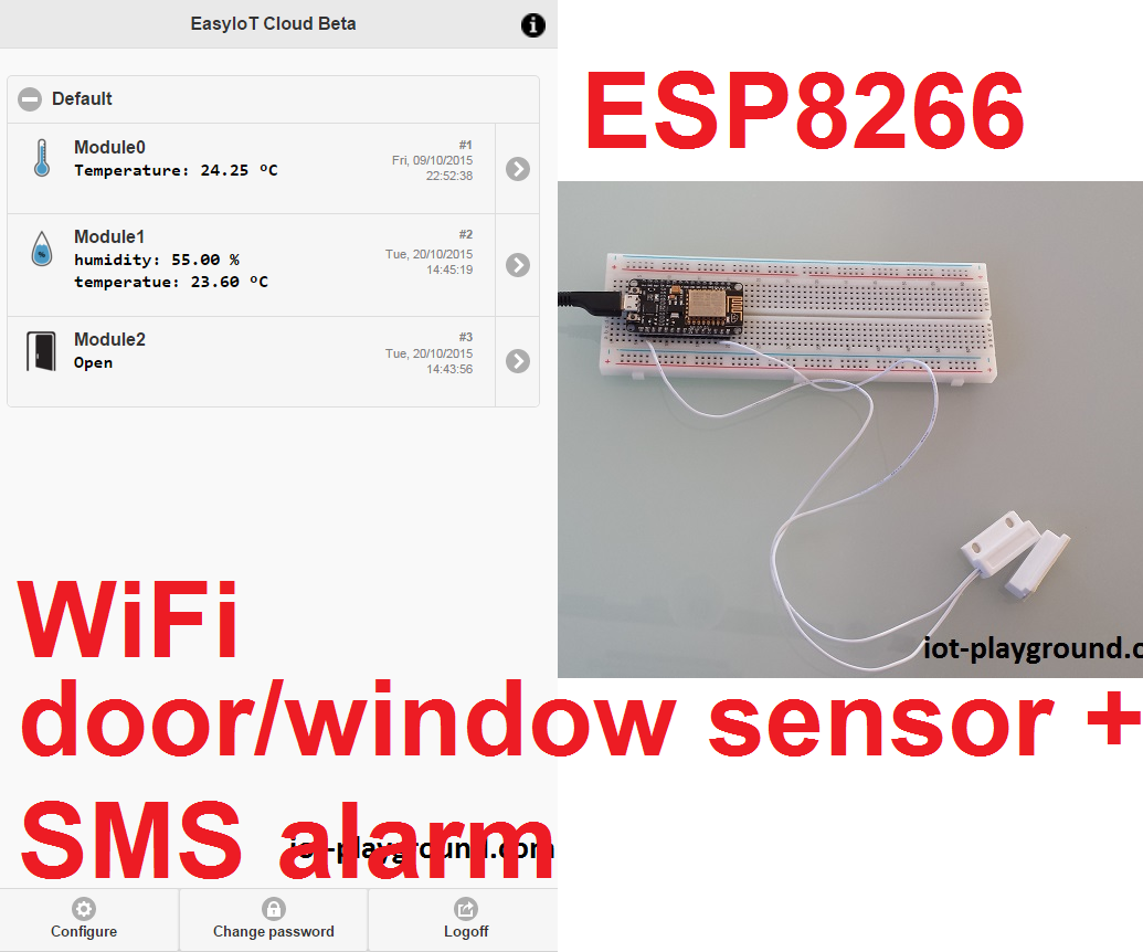 ESP8266 Door/window Sensor With SMS Alarm