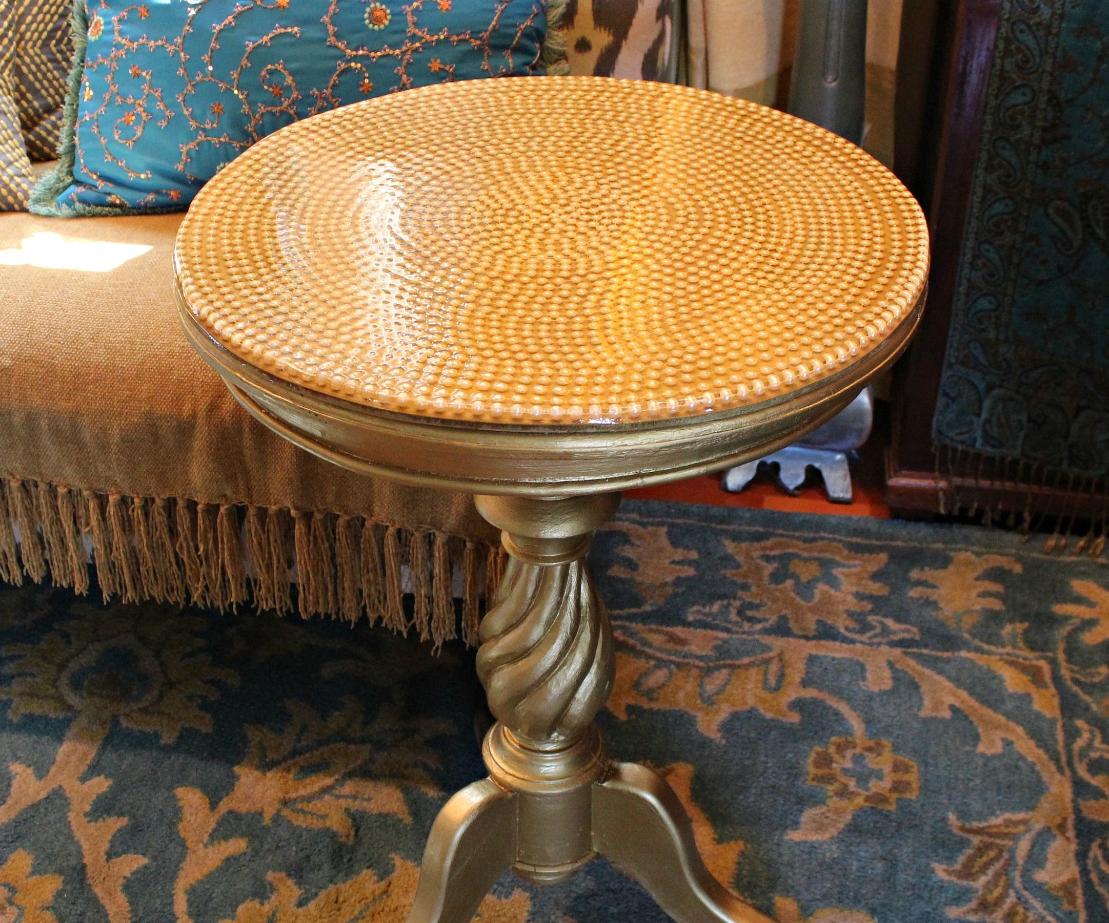 Pearl and Resin Table Makeover