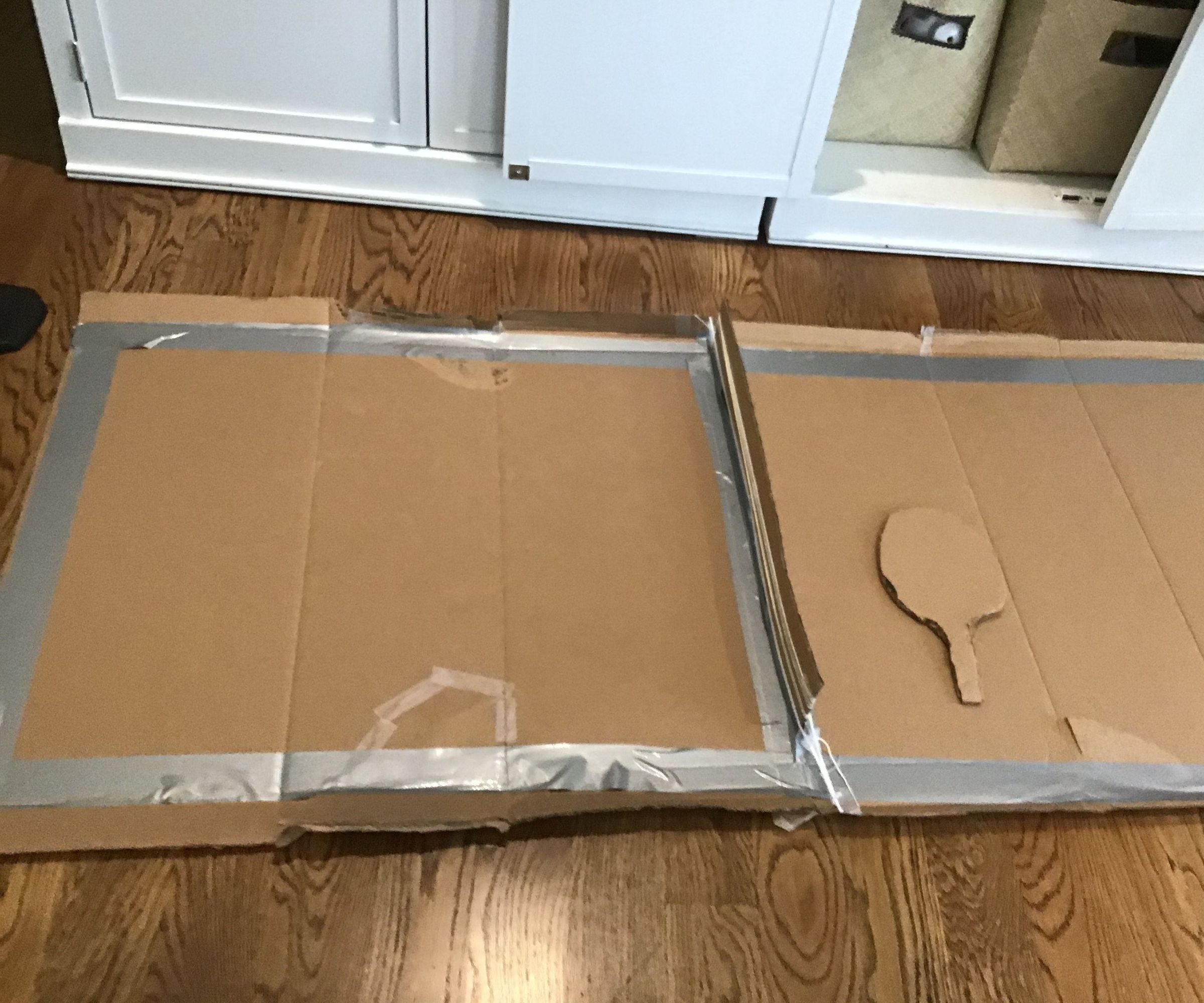 Cardboard Ping Pong Table and Padle