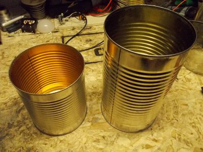Drill Two Holes for the Wires and Another One for the Switch in the Tall Can