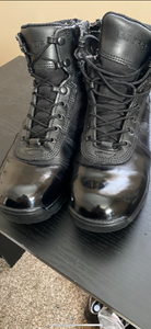 Put Polish on Damp Cotton Ball and Polish Boot