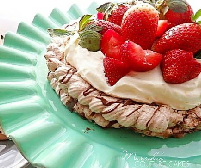 Chocolate Nutella Strawberry Pavlova