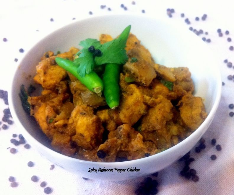 Spicy Mushroom Black Pepper Chicken 