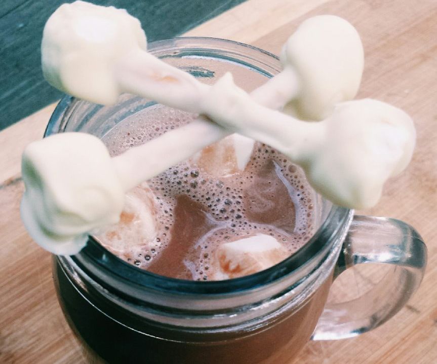 Halloween Hot Chocolate with Crossbones