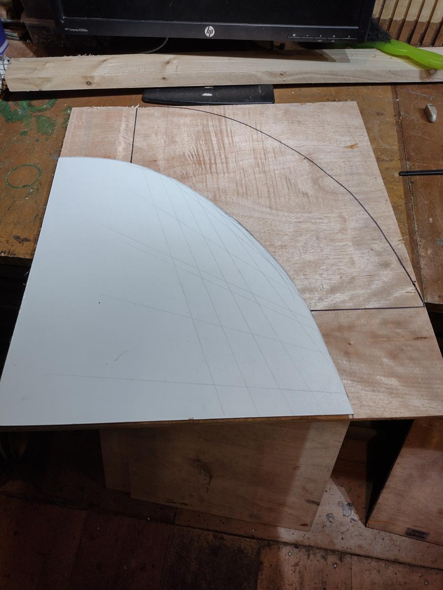 Using the 2-dimensional Template to Make a 3-dimensional Dome Mould Former