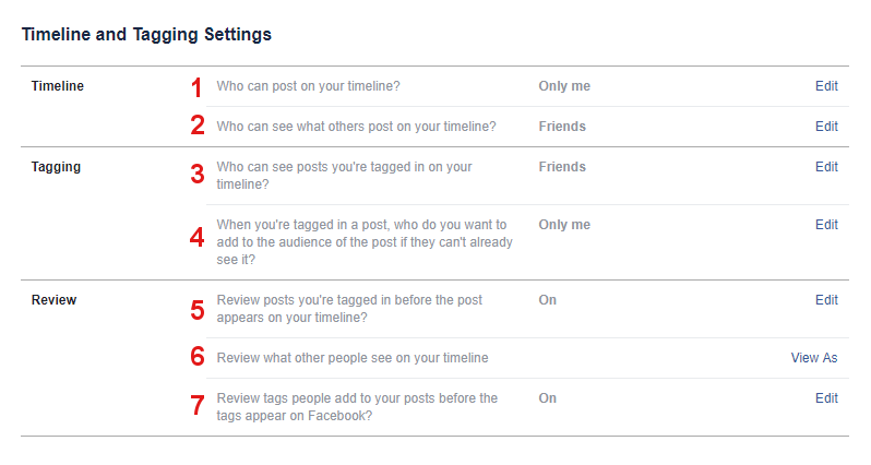 Timeline and Tagging Settings