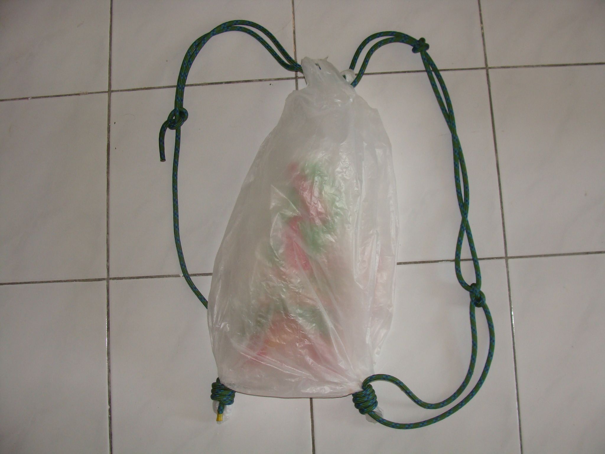 5 Minute Carrier Bag Green Rucksack