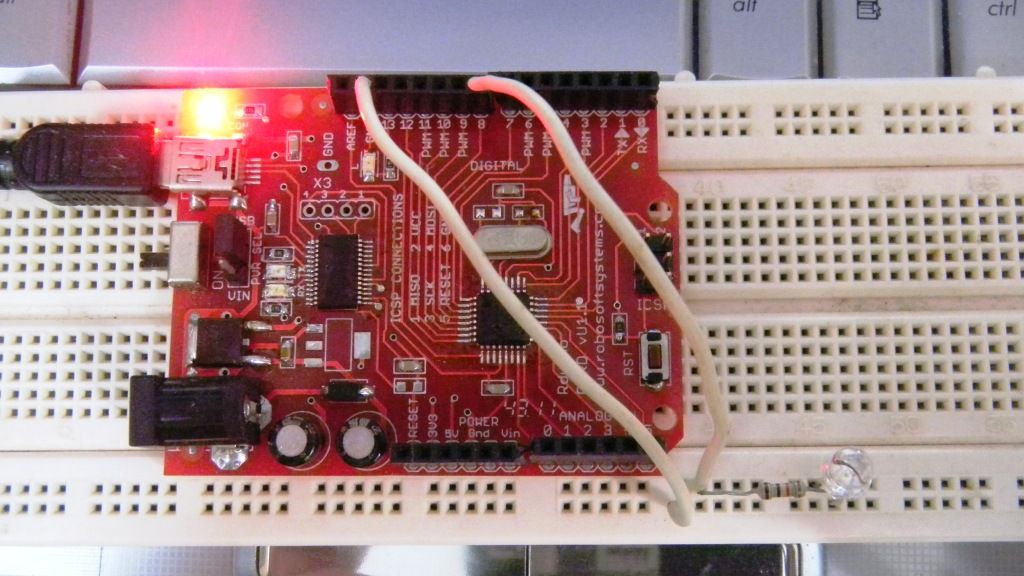 To blink LED from mobile phone or iPod or another computer via WiFi