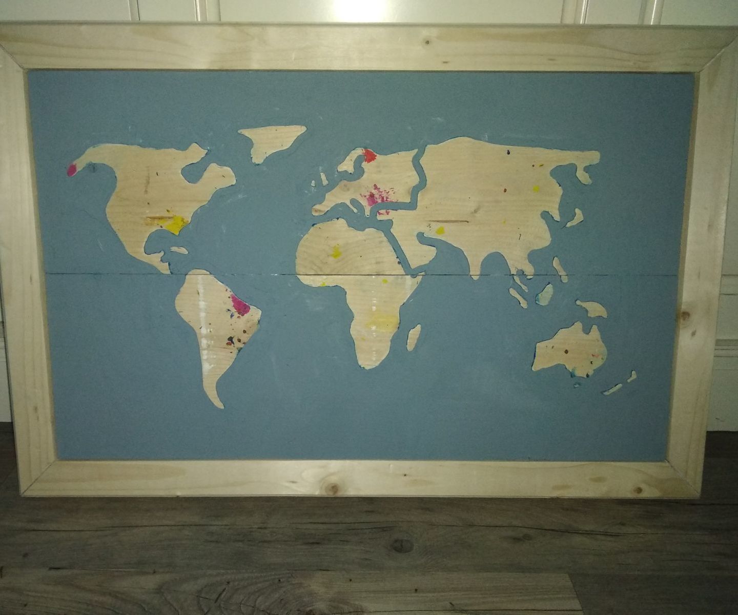 World Map Out of Wood